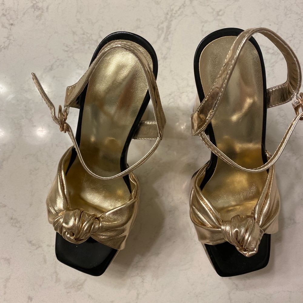 Gold Disco Platform Heel